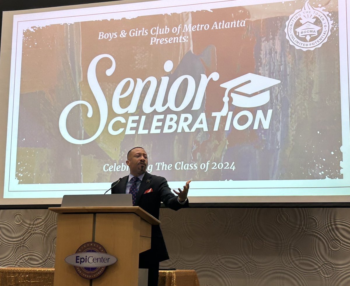 BGCMA_CEO's tweet image. Tonight we celebrate our @BGCMA_Clubs Seniors as they leave our proverbial Blue Doors!  So grateful to Dr. Kevin James President, Morris Brown College for joining us and bringing the charge! Thank you to our #BGCMA team for appropriately honoring our seniors! @drkevinejames