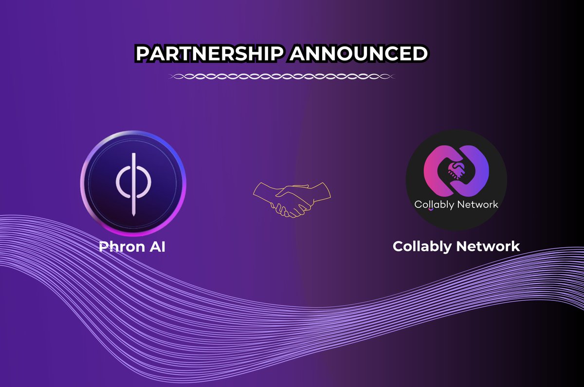 We're excited to collaborate with @CollablyNetwork 🚀

Collably Network is the premier platform linking projects with ideal partners across DeFi, NFTs, Gaming, and beyond!

Stay tuned for exciting integrations coming soon! 📷
#PhronAI #AI #Partnership