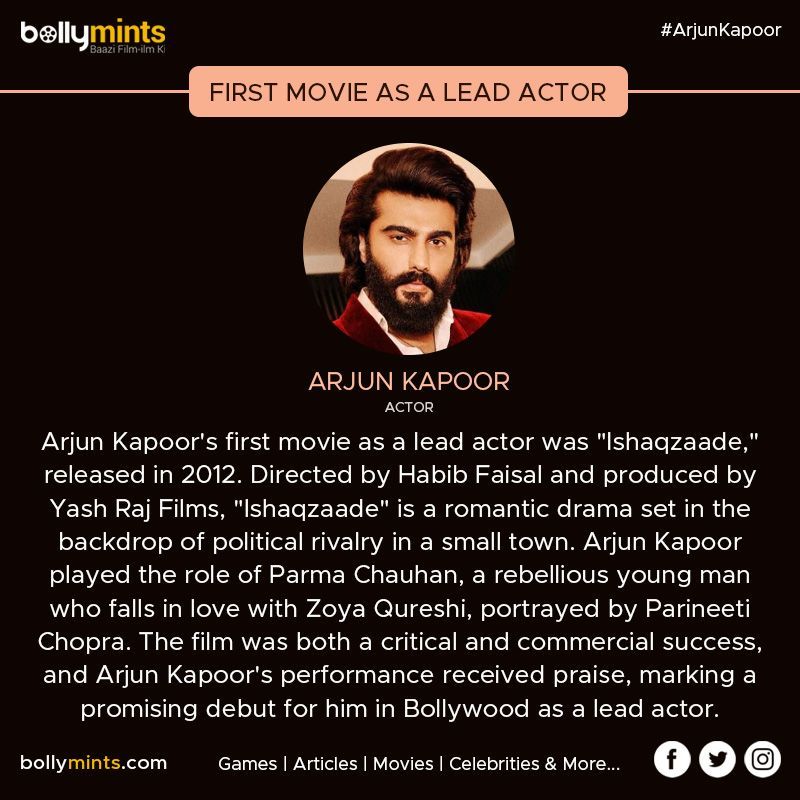#ArjunKapoor's #First #Movie As A #Actor
#Ishaqzaade #HabibFaisal #YashRajFilms #ParineetiChopra
