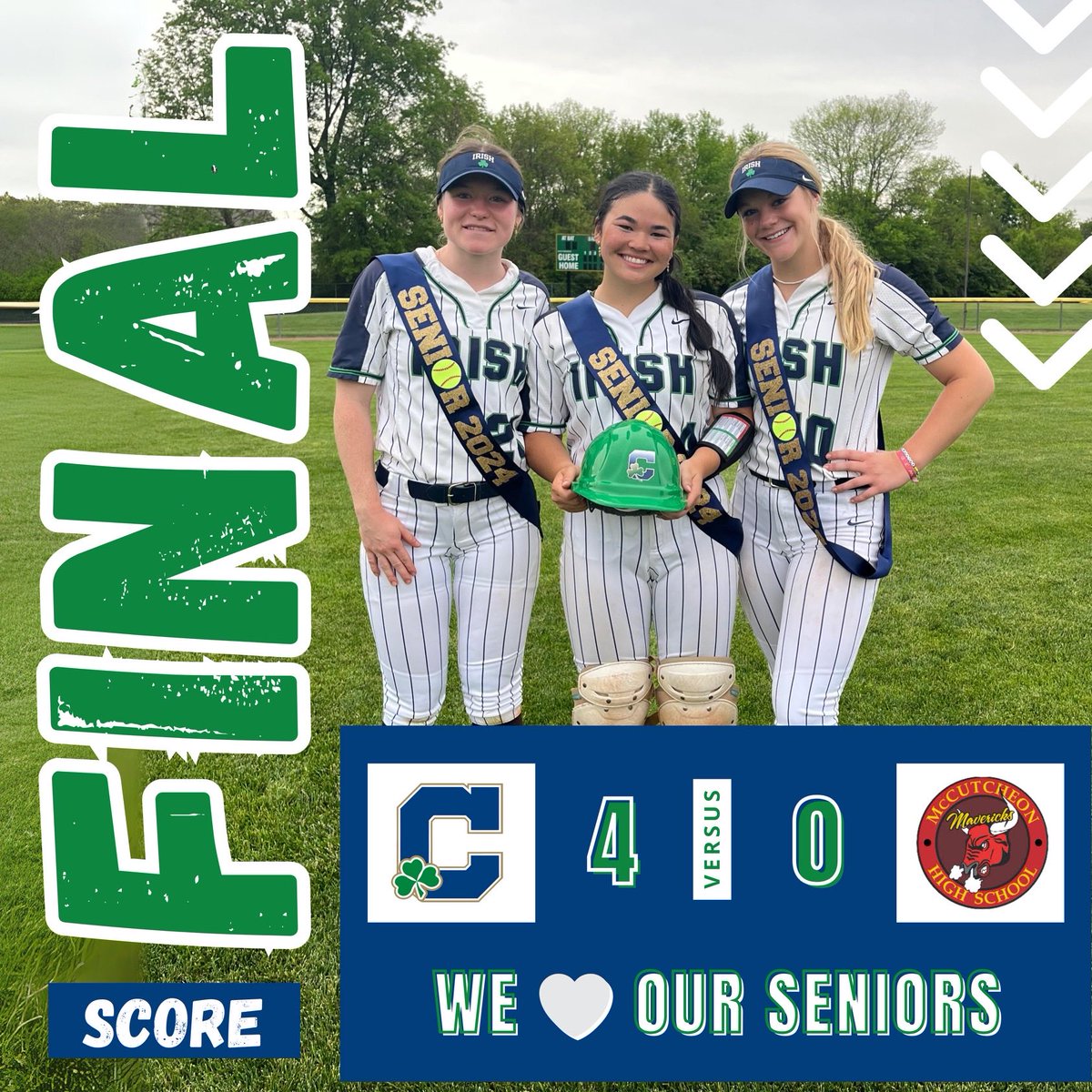 Irish score 4 in the 1st as ⁦@anna_moore_06⁩ drew a walk followed by ⁦@mar_yhughes⁩ well placed bunt single. ⁦@_angela3_3⁩ tripled driving in 2 runs. WP ⁦@sidneyfeczko⁩ threw a shutout with 9 Ks and gave up 4 hits in a pitcher’s duel!