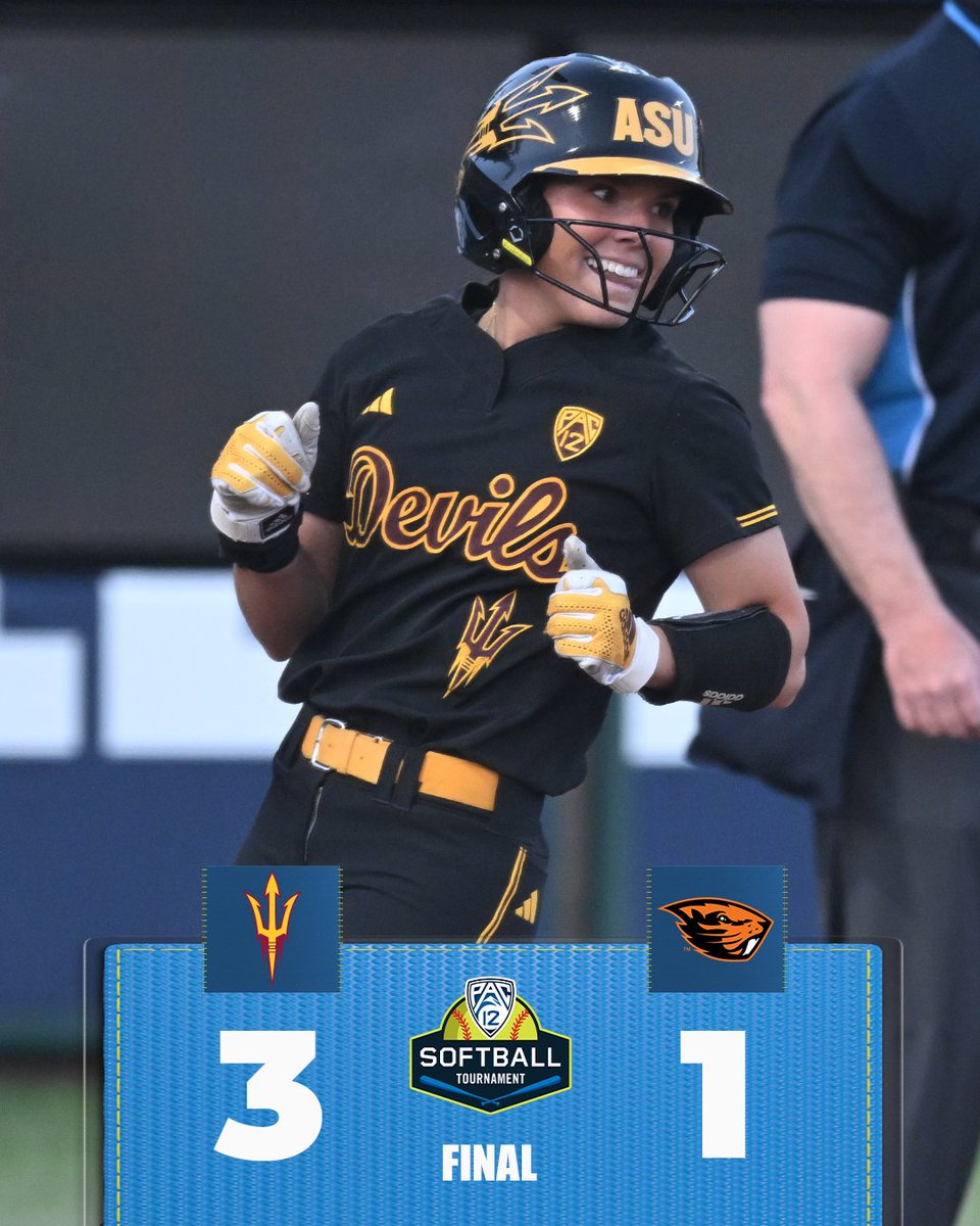 On to Day 2! 😈 @ASUSoftball takes down Oregon State to advance in the #Pac12SB Tournament 🥎