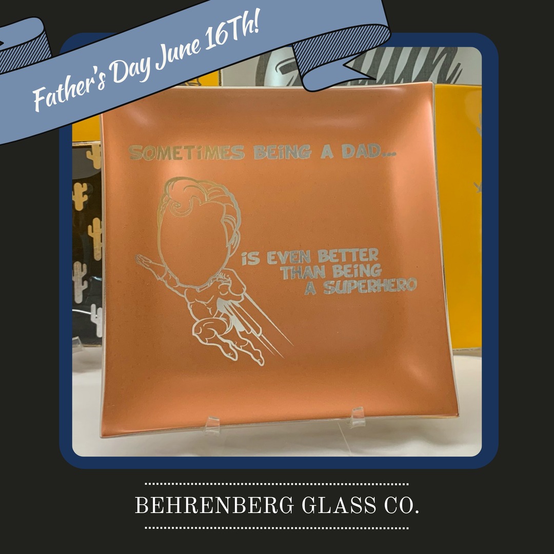 Treat Dad to a one-of-a-kind gift by personalizing a plate with a heartfelt message, his name, or a memorable date. 
behrenbergglass.com/Engraved-Decor…
#GiftForDad #Engraving #Personalized