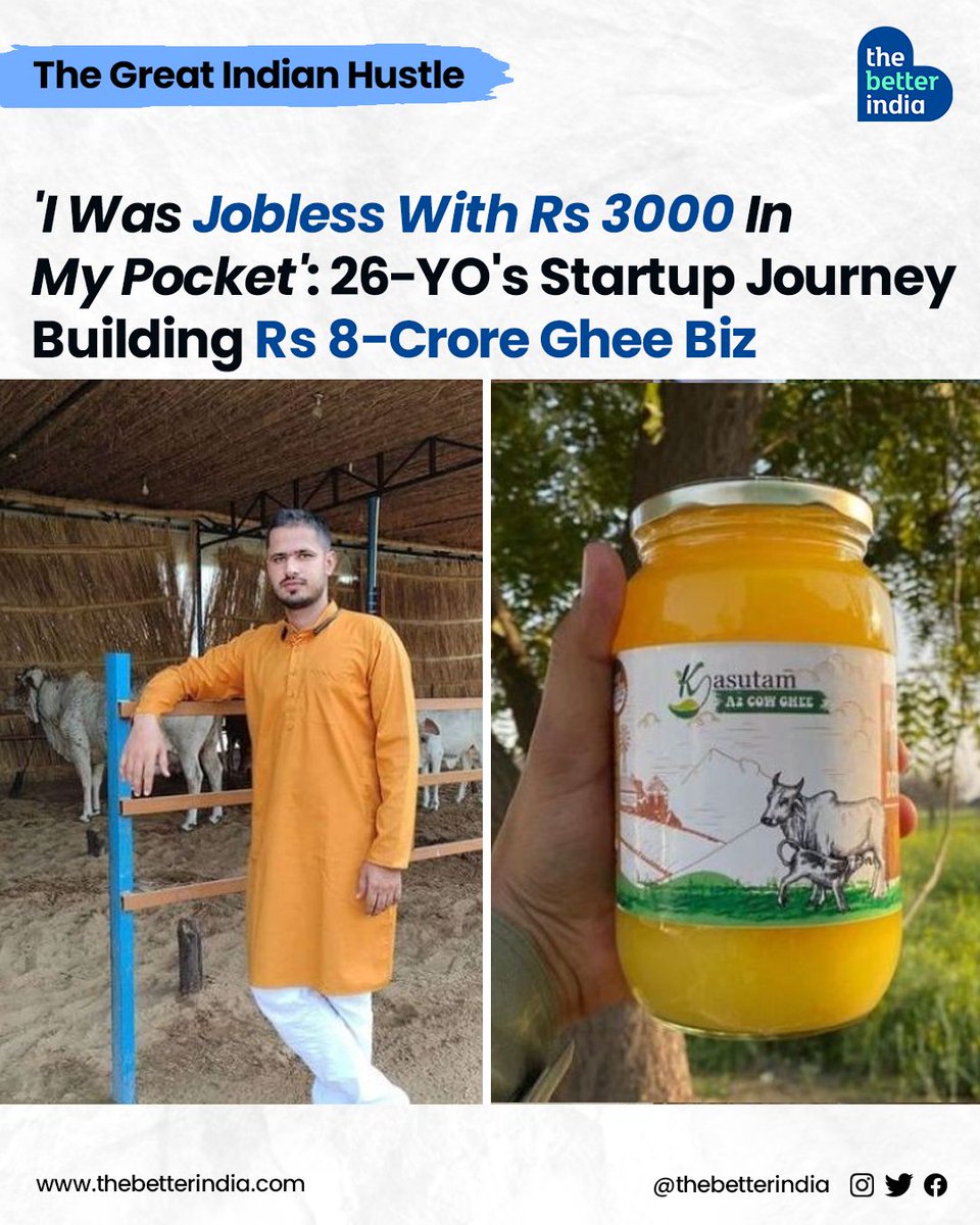 Meet Bhavesh Chaudhary, a Haryana-based entrepreneur revolutionising the ghee industry with his business, Kasutam Bilona Ghee. 

#entrepreneur #TraditionalCraftsmanship #homemadeghee #ghee #successstory #haryana