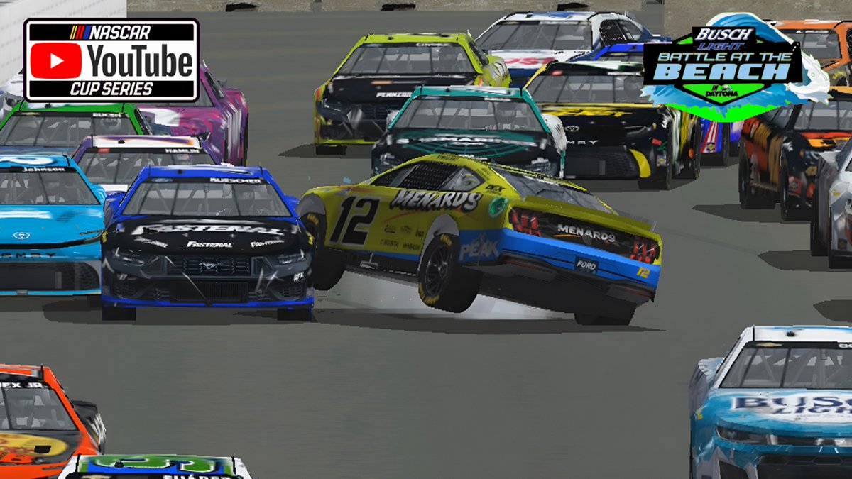 BLANEY SPINS INFRONT OF THE FIELD ON THE RESTART!
Somehow no one else gets collected ... caution is back out

watch the video premier live right now! youtu.be/SKdoNqugM4o?si…

#BattleAtTheBeach #NASCAR #DAYTONA #NR2003 #buschlightclash #buschclash #clash