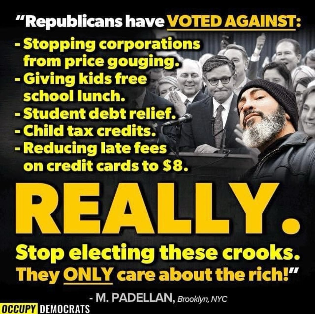 WHAT HAS THE REPUBLICAN PARTY DONE FOR YOU LATELY...NOT A DAMN THING. REMEMBER THIS IN NOVEMBER BY VOTING BLUE IN OUR LOCAL, STATE, FEDERAL ELECTIONS.