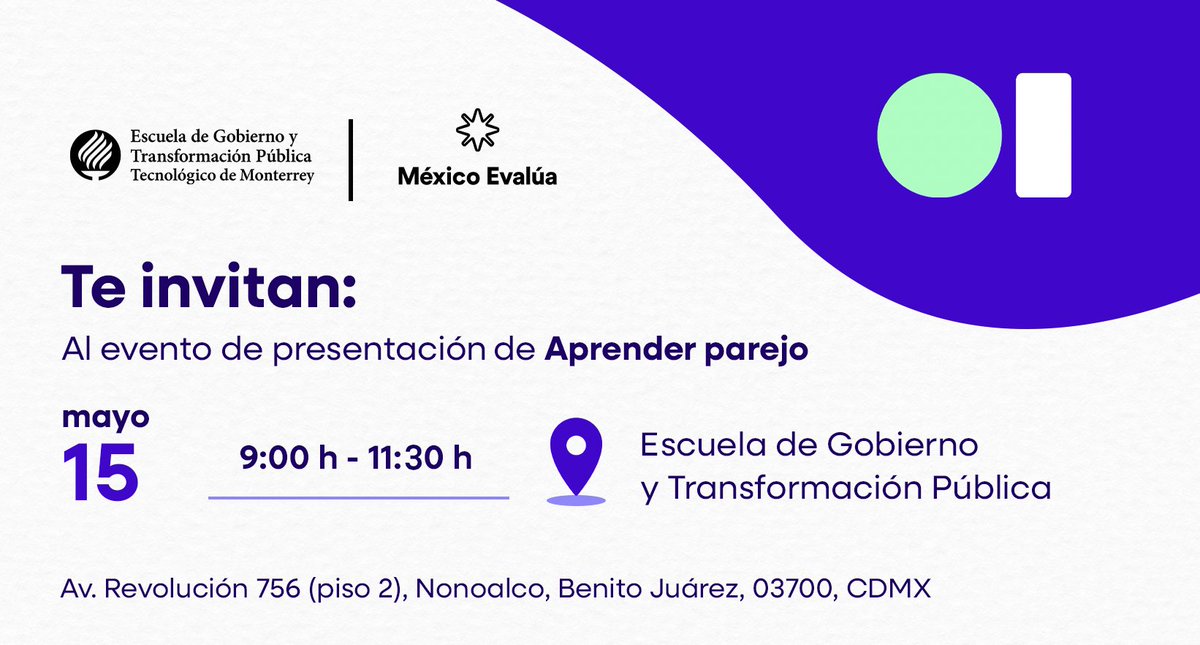 IEEC_Tec's tweet photo. #Invitación 
🏫 ¿Conoces cuáles son las habilidades que requieren l@s jóvenes de México en el siglo XXI?
Acompáñanos a conocer nuestras propuestas frente a los desafíos del sistema educativo mexicano. 📚
Registro: https://t.co/pl5BFBclH3 
México tiene derecho a #AprenderParejo