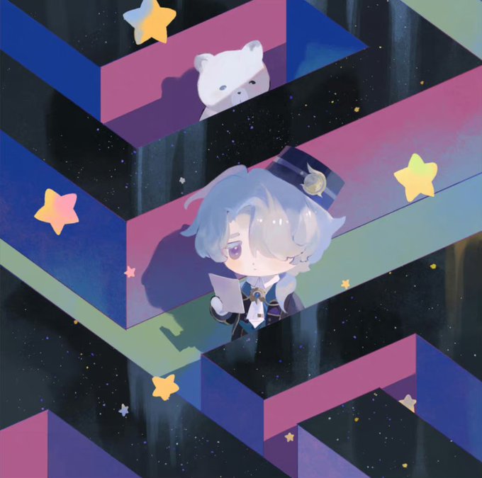 「blue hair star (sky)」 illustration images(Latest)