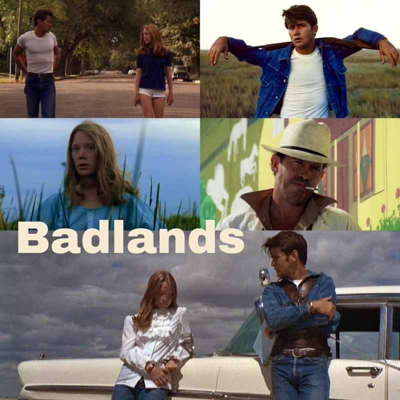 Badlands (1973) Stars Martin Sheen, Sissy Spacek and Warren Oates. Written, produced and directed by Terrence Malick, in his directorial debut.