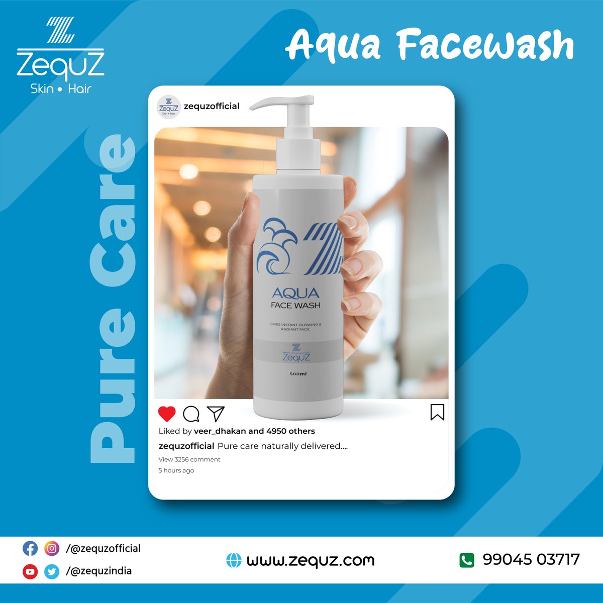 Pure care is naturally delivered.

Shop now: Link in Bio!

#aqua #skincare #facewash #dailyuseonlyzequz