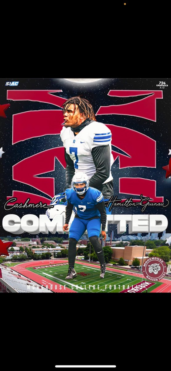 Proud to Announce that I am committed to the HOUSE! I want to thank all my coaches,trainers, and support over the years for helping me develop into the man & student athlete I am today! #Committed #Godsplan #Morehouse #class28 @coachmathis81 @SpankOA @copeland_coach @MrSpeakLife