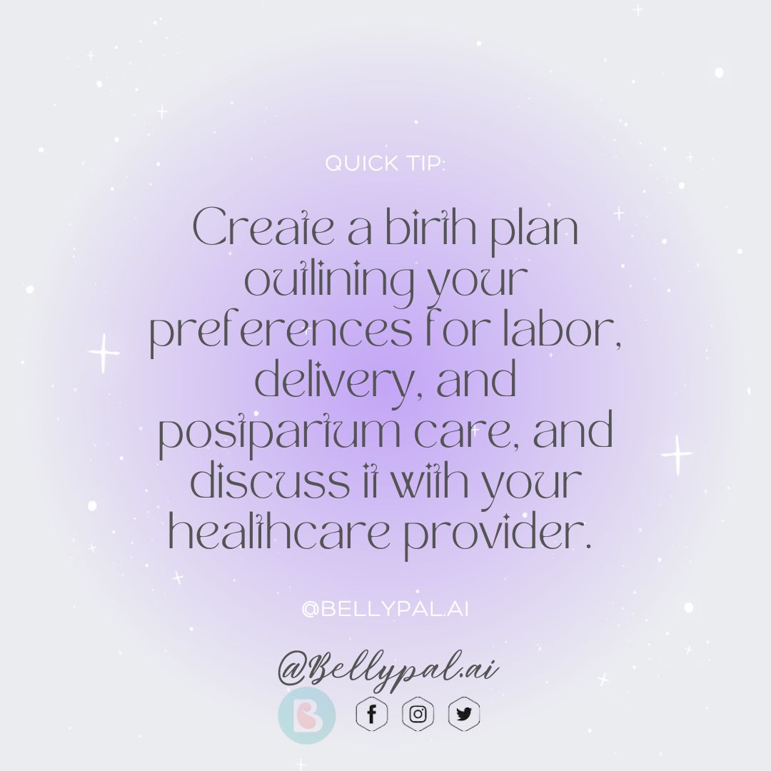 Empower yourself with a birth plan tailored to your preferences and priorities! 📝💖 Discuss your birthing options and wishes with your healthcare provider to ensure a positive birth experience. #BirthPlan #EmpoweredBirth #MomGoals