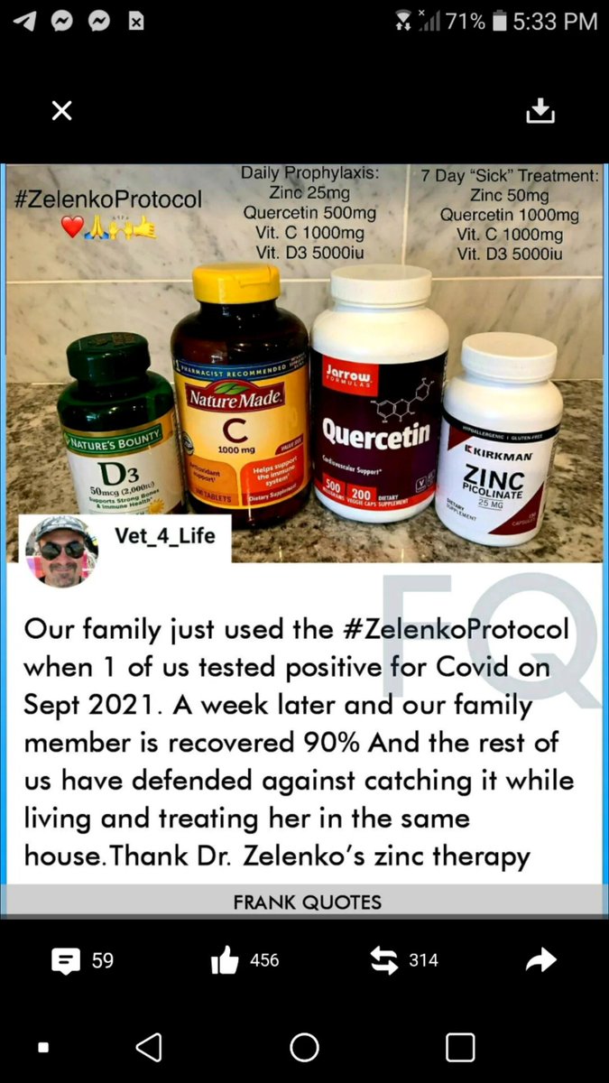 @8Notables @Airborne_Jeff_B I made sure they were nongmo I got the Quercetin with Bromelin which works for chest congestion I got the D3 with K2 In case some aren't aware zinc has to be taken first to allow absorption I also got Oregano Oil works for a fever, not for children though