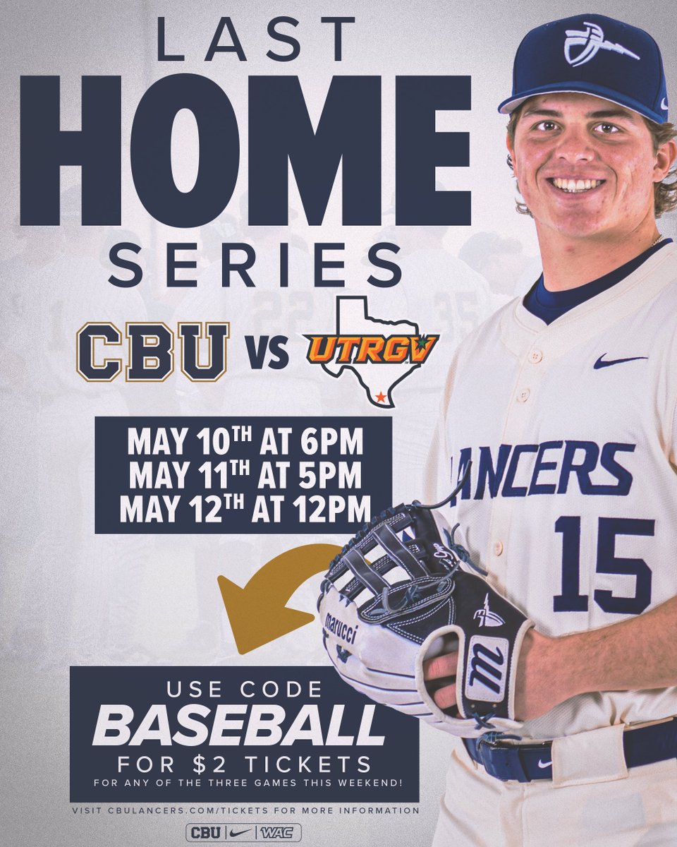Our last home series is this weekend and you don't want to miss it! Hit the link below and use code BASEBALL for $2 tickets⚾️⬇️

🎟️- CBULancers.com/Tickets

#LanceUp⚔️