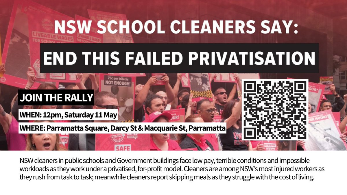 ‘Teachers know the valuable work our cleaners do every day and we can’t do our jobs without our classrooms being clean and safe. Our cleaners are such an important part of our school communities, we need a system that doesn’t treat them as outsourced outsiders’. @AFlohm