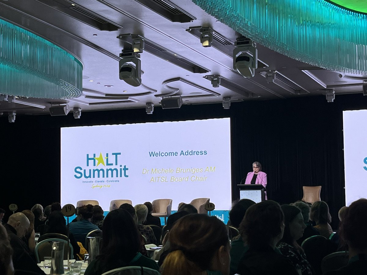 @Michelebruniges ‘HALTs drive systemic change…. And contribute to a culture of lifelong learning and leadership’ 🫶🏻 #haltsummit2024 #NSWDoEHALTs