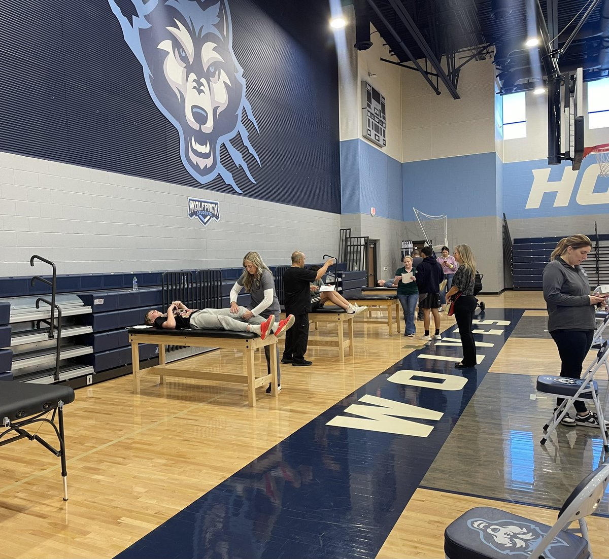 WolfpackAt's tweet photo. It’s a wrap!! Saw just a tad under 300 students in 2.5 hours. Thanks to all the providers for helping us out  and to all the students/athletes! https://t.co/bNXnKwZqfa