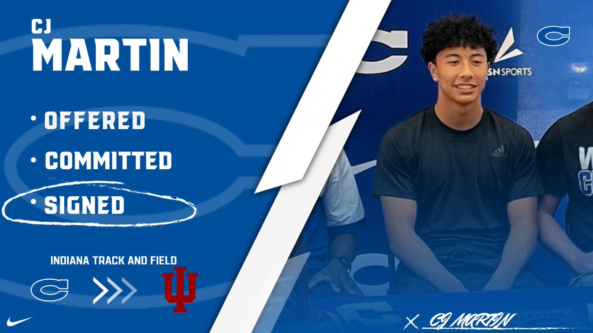 Congratulations to <a href="/cjmartin_6/">CJ Martin</a> for officially signing today to continue his academic and athletic career at <a href="/IndianaXCTF/">Indiana Cross Country + Track & Field</a>!  We are so very proud of you CJ and we can’t wait to see all the great things you do at Indiana!

#GoComets #Comets2College