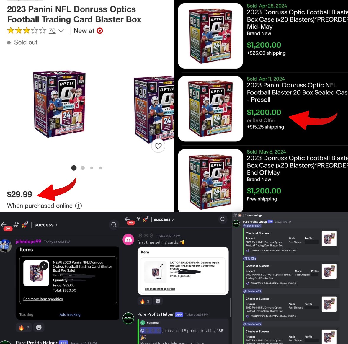Believe it or not, the sports cards hype is back and members are making some EASY profits off of it! 🥱 - The NFL Optic release is catching some crazy demand and they are selling with fantastic volume on eBay! 🤝 - The game plan is to buy bulk and sell bulk. We have been