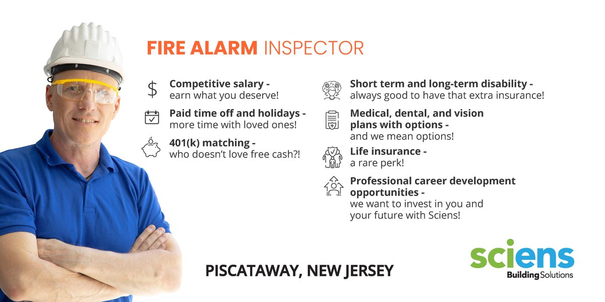 Expert inspector needed in Piscataway!
Apply here: recruiting2.ultipro.com/SCI1004SCBU/Jo…
#scienscareers #sciensproud #wearesciens #firealarminspector #firelifesafetyjobs #Piscatawayjobs #nowhiring