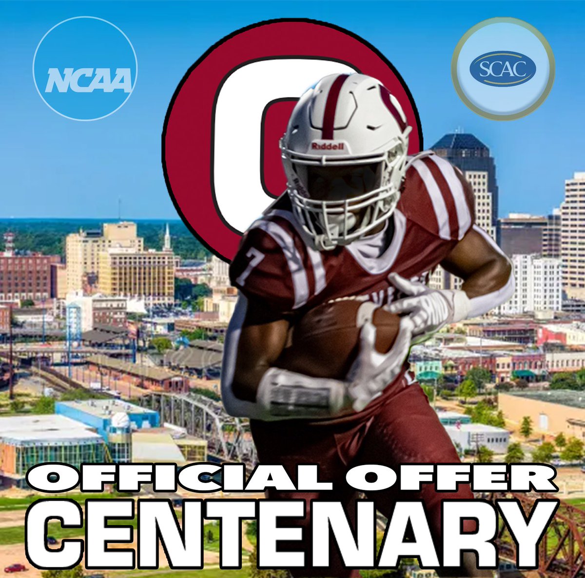 Blessed to receive an offer from Centenary! @CoachWudtee