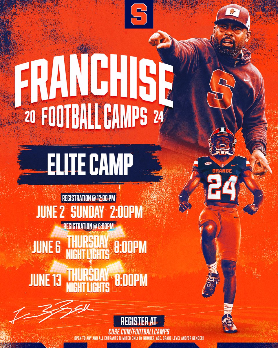 We wanna see you show out 🎯 Info: Cuse.com/footballcamps