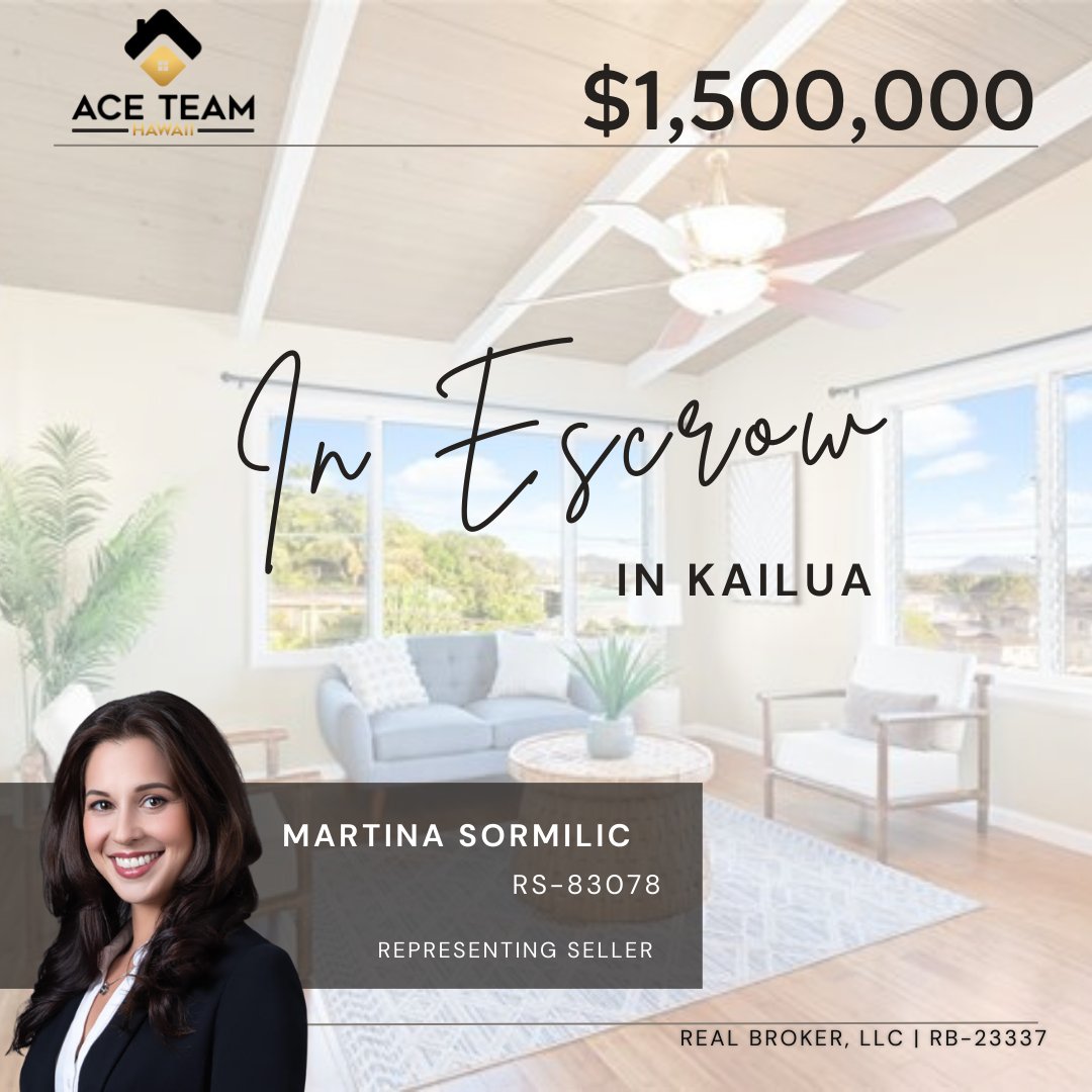This spacious 2,892 sqft two-story 6/3.5 home in Kailua is IN ESCROW! Congrats to Martina & sellers 📷📷
.
.
.
#Escrow #Kailua #Hawaii #AceTeamHawaii #realtor #realtorlife #Realbrokerage