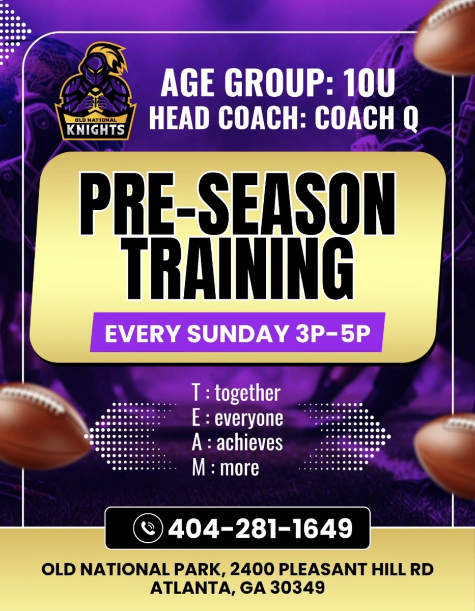 Looking for lineman and a QB. #ATL #YouthFootball #recfootball #youthsports