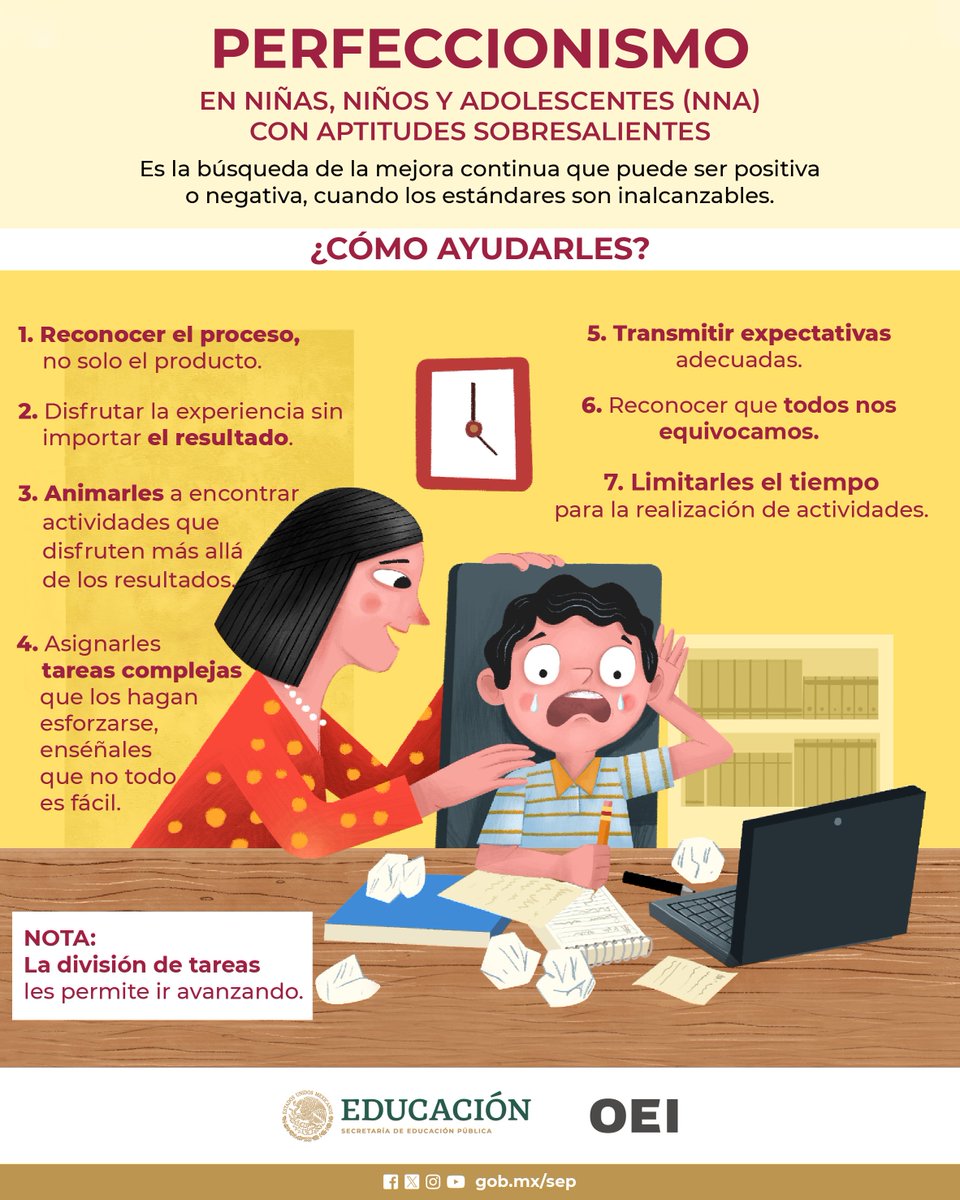 Descubre cómo trabajar el perfeccionismo en niñas, niños y adolescentes con aptitudes sobresalientes 🚀🌟👧👦 Conoce más: bit.ly/4d0JglQ