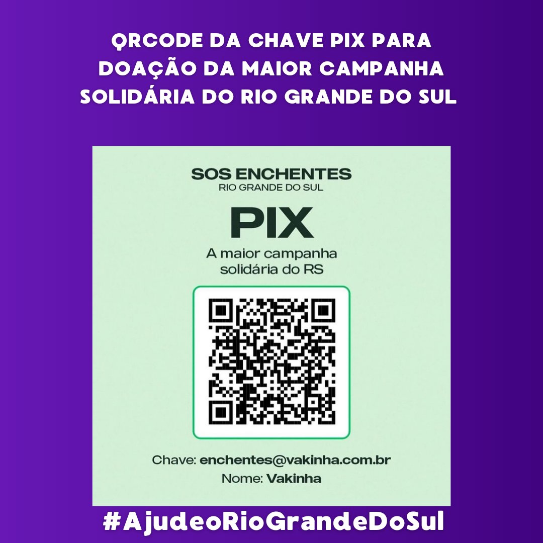 Campanha Solidária #AjudeoRioGrandeDoSul 🌟

Participe da nossa Rifa Solidária e contribua para ajudar as vítimas do Rio Grande do Sul! Cada número custa apenas R$3,00, e temos um total de 450 números disponíveis. Todo o valor arrecadado será destinado integralmente para auxiliar