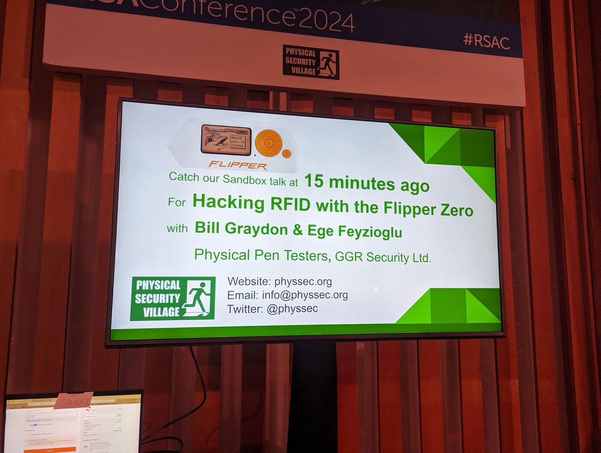 Physical Security Village (@physsec) on Twitter photo Did you catch <a href="/access_ctrl/">Bill Graydon</a> and @efeyzee's talk on the Flipper Zero? If you're a time hacker you still have a chance! Did you catch <a href="/access_ctrl/">Bill Graydon</a> and @efeyzee's talk on the Flipper Zero? If you're a time hacker you still have a chance!