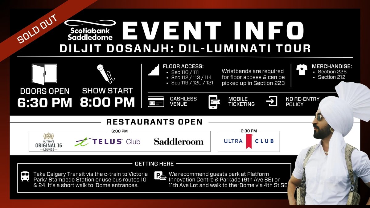 Ready to hang with the G.O.A.T. @diljitdosanjh tonight? Here are some things to know before the show.