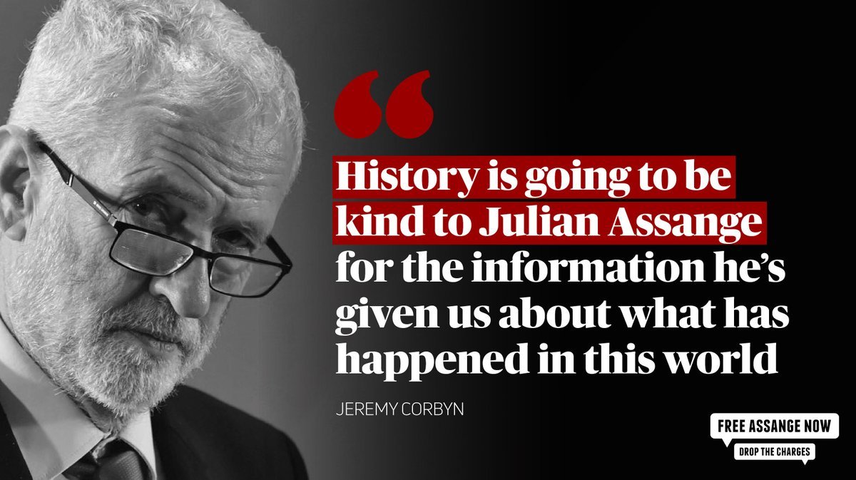 'History is going to be kind to Julian Assange for the information he's given us about what has happened in the world' #JeremyCorbyn
#FreeAssangeNOW #NoExtradition #SaveAssange