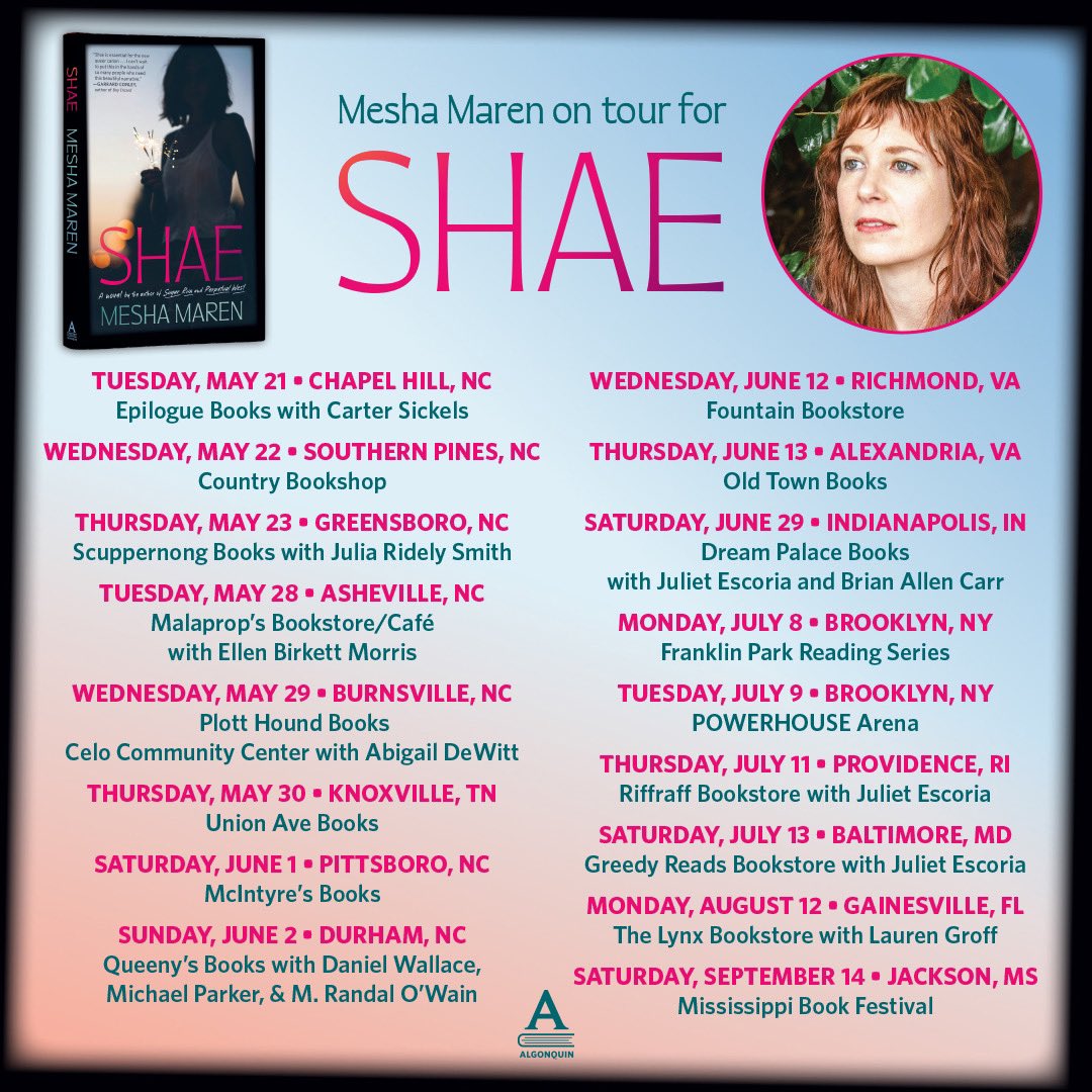 In a little less than two weeks I’ll be hitting the road to introduce you all to Shae! @epiloguebooksch @ScupBooks @UnionAveBooks @FountainBkstore @oldtownbooks @powerHouseBooks @GreedyReads