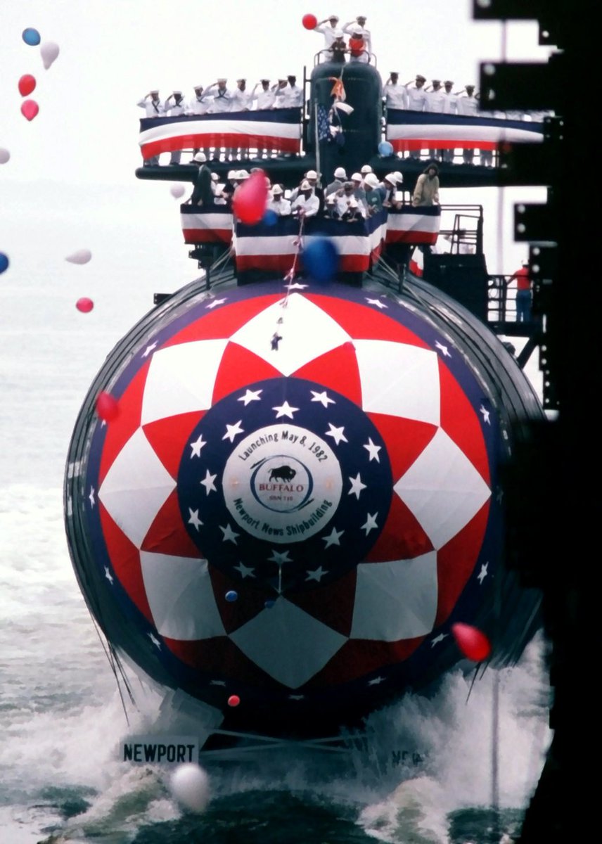 #OTD in 1982: Flight I Los Angeles-class submarine USS Buffalo (SSN-715) was launched at NNS.
She was the first boat to launch a Slocum glider AUV, launched with the assistance of divers from her DDS in 2006. 
𝘚𝘪𝘭𝘦𝘯𝘵 𝘛𝘩𝘶𝘯𝘥𝘦𝘳
#USNavy #SilentService