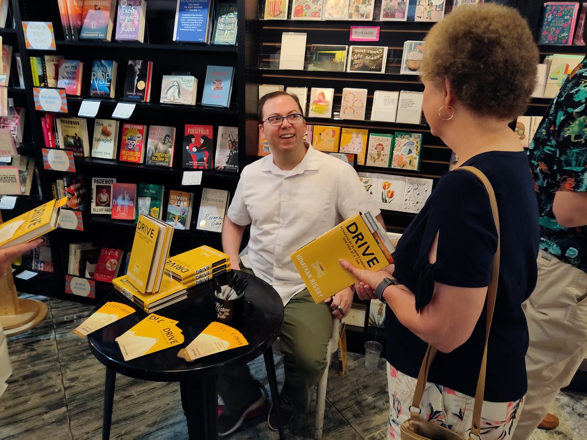 Great event with @ride_trips tonight! Loved being his in conversation partner. Drive is a great book. Thanks to @AnnVanderMeer for providing some perfect questions, too!