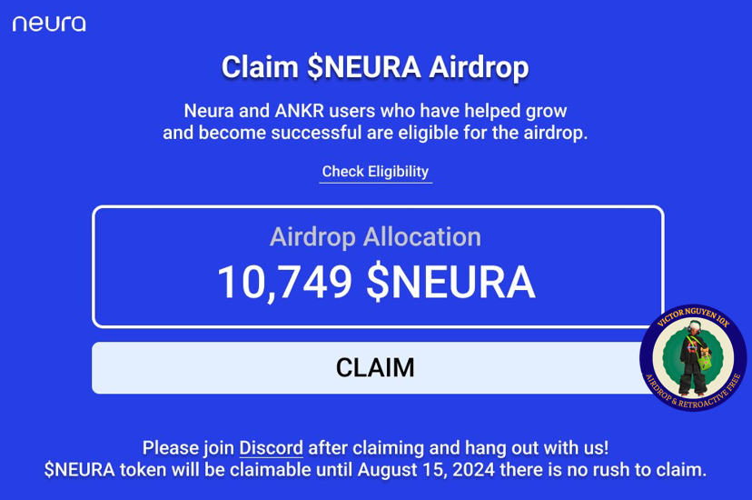 Airdrops 179:

     Neura Chain's airdrop - Layer1 AI của ANKR'sChain

Neura là Blockchain lớp 1 mới của <a href="/ankr/">Ankr</a> dành riêng cho cho AI.
Dự án đã chính thức ra mắt mạng testnet cộng đồng cho phép tất cả các nhà phát triển  xây dựng các ứng dụng phi tập trung sáng