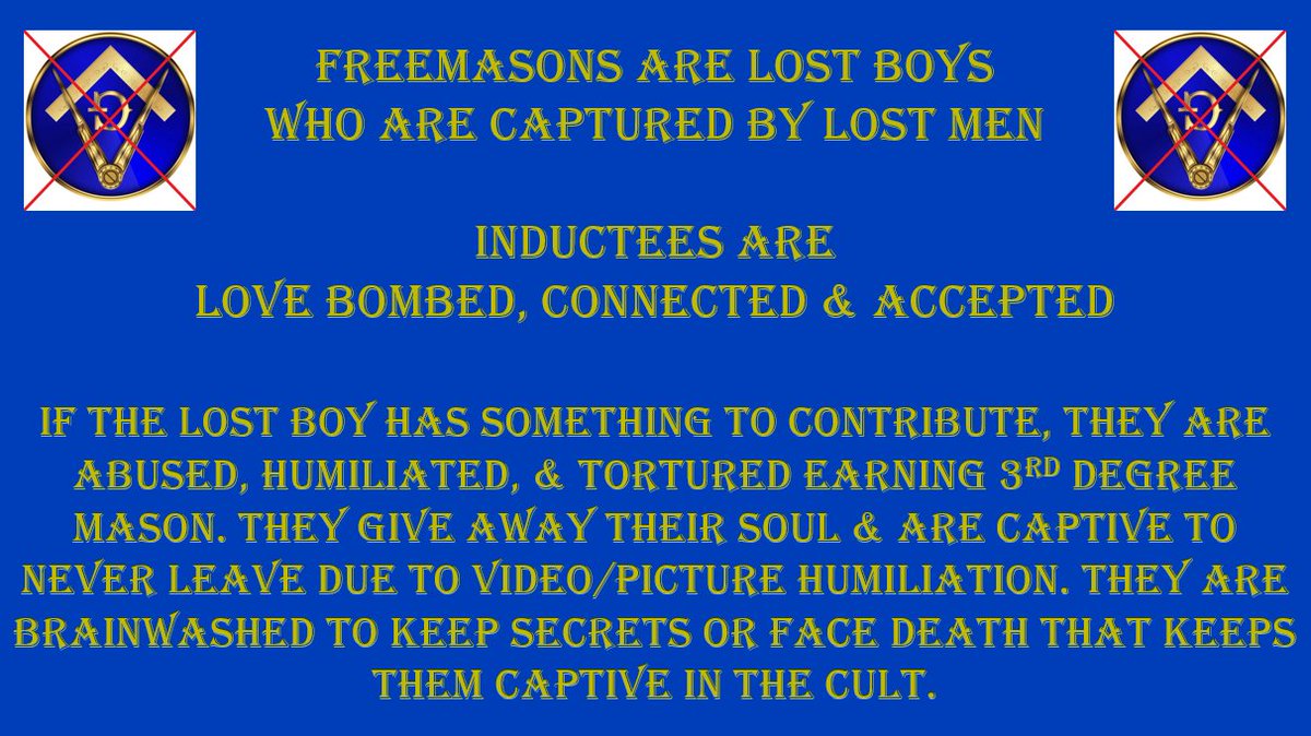 When #KarlUlrich, an abusive Christian left, I reviewed his computer. FB told me he's a #freemason. I had not heard the term. I researched #Freemasons to learn why he joined & why Christians gave me no help. #Churches seek #lostmen in trouble, 'fix' their life & love bomb loyalty