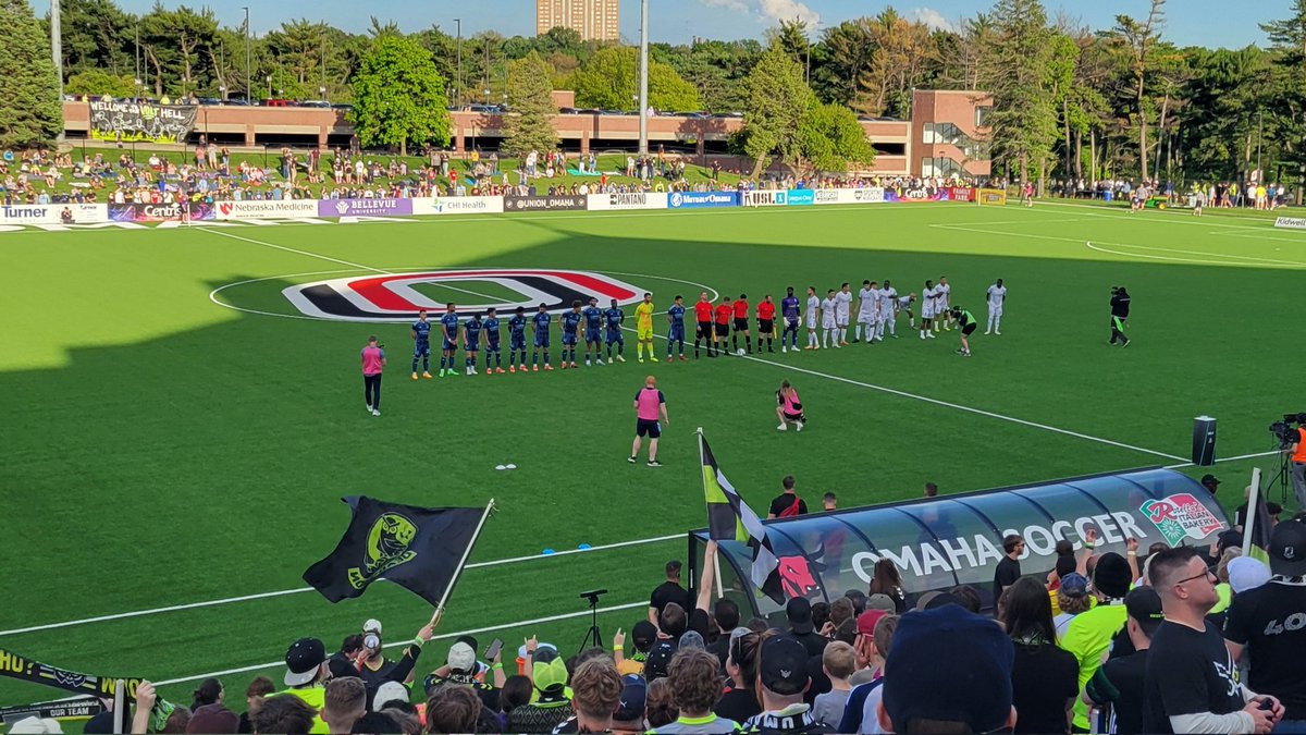 GORGEOUS night for some #OpenCup action. Ready to watch .@Union_Omaha get the cupset over the team from KC. Great crowd!