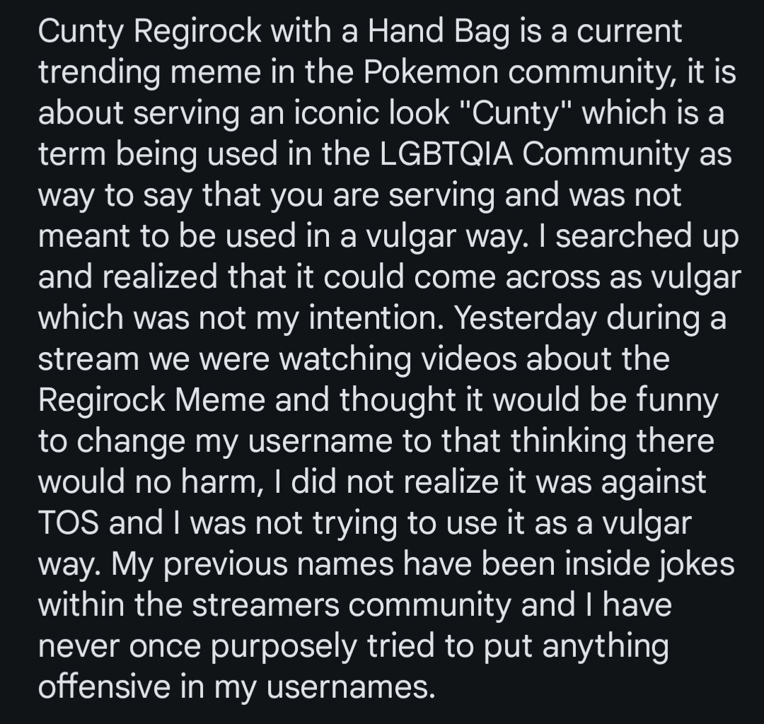 cchunter34's tweet photo. @TwitchSupport @Twitch recently I was indefinitely suspended due to a meme name change (CCCuntyRegirockWHandBag) and the appeal denied considering the longevity of my account and no prior suspensions could I please change my username instead of waiting another 6 months to appeal? https://t.co/yReh2e3y58