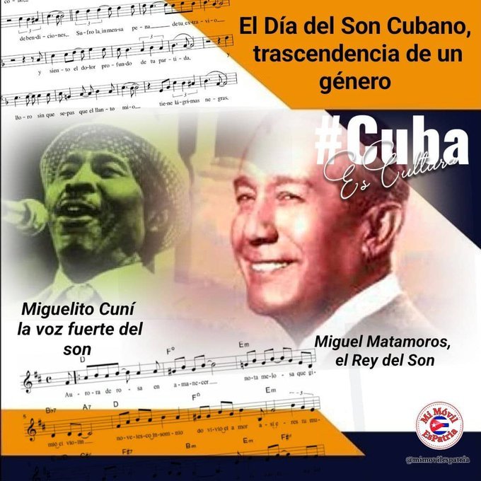 📆 Hoy, Día del Son Cubano🇨🇺. ☝️Celebración que tiene lugar por iniciativa del recordado maestro y músico #AdalbertoÁlvarez desde el año 2019. ☝️Para honrar a 2 icónicos soneros nacidos este día, Miguel Matamoros en 1894 y Miguelito Cuní en 1917. #HistoriaAlDía