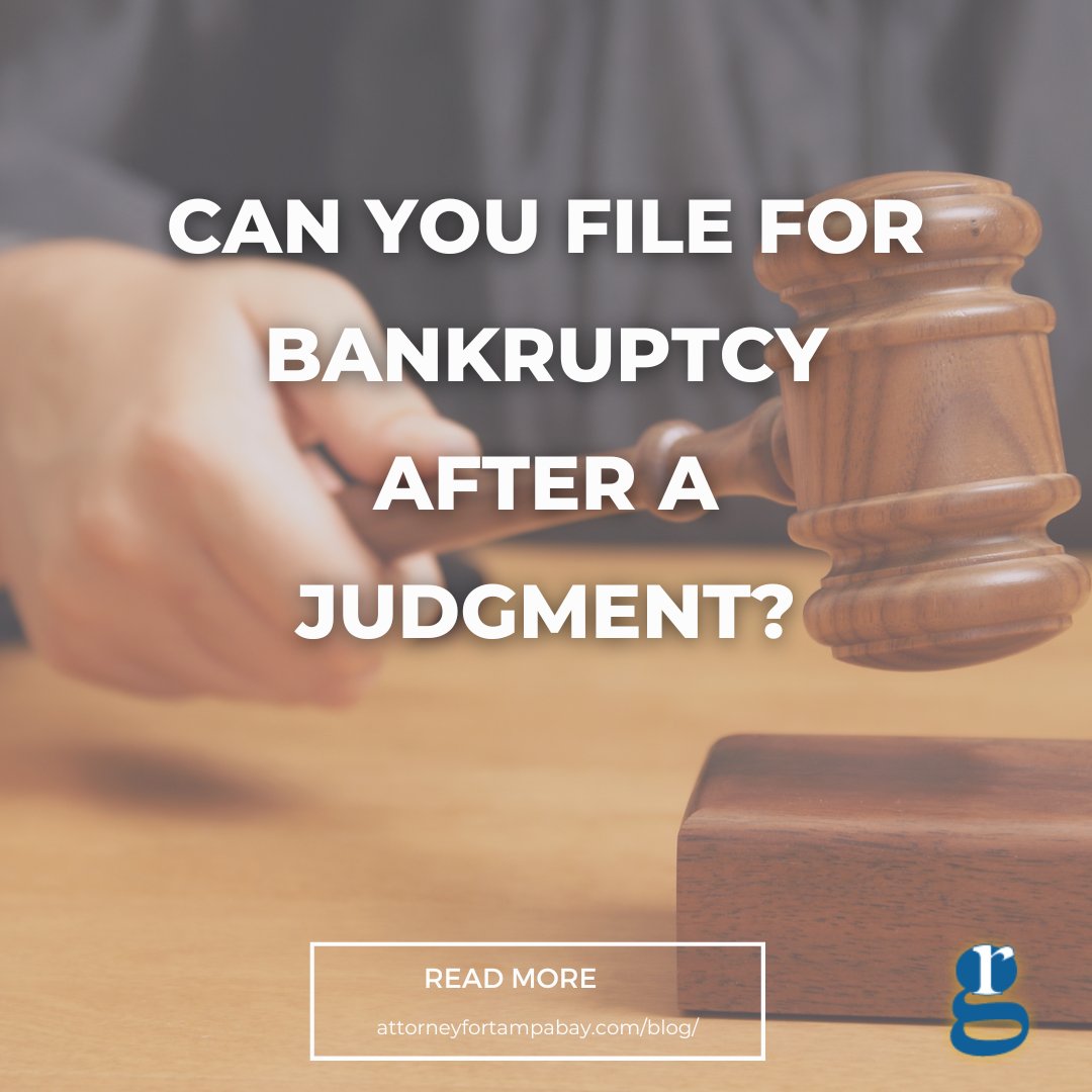 You may be wondering whether bankruptcy offers a viable solution after a judgment has been entered against you. Here’s what you need to know: bit.ly/3UGpK66
Call us at 813-387-6934 to schedule a free consultation.
#bankruptcylawyer #bankruptcy #debtfreejourney #gellerlaw