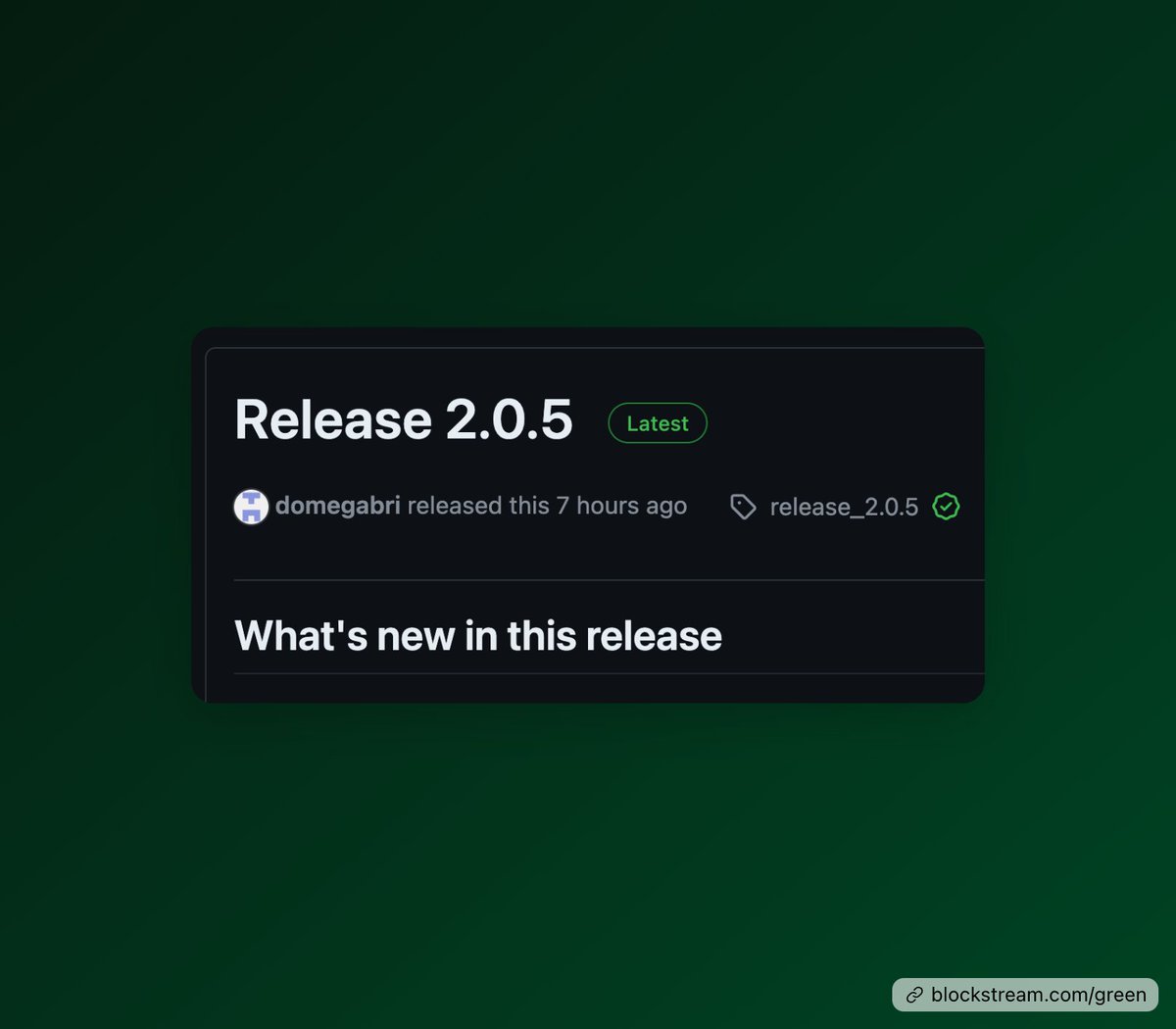 The @Blockstream Green app version 2.0.5 has just dropped! 👀 What’s New: ✅ Add or import singlesig watch-only wallets ✅ New watch-only section in settings ✅ Expose xpubs & output descriptors of singlesig accounts ✅ Handle BIP21 payments on Linux ✅ Scramble option for…