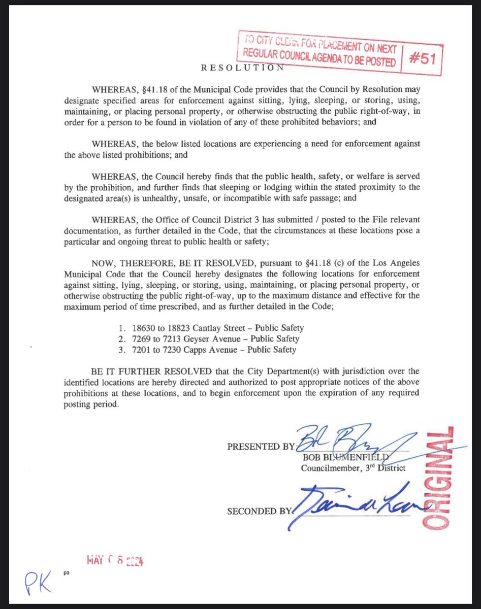 At todays Council meeting, @BobBlumenfield and @TraciParkforLA proposed 9 new 41.18 zones, while @PaulKrekorian continues to, in all his red-faced bluster, yell at (un)real members of the public who continue to press him on why he's hiding the 328-day overdue reportback on 41.18