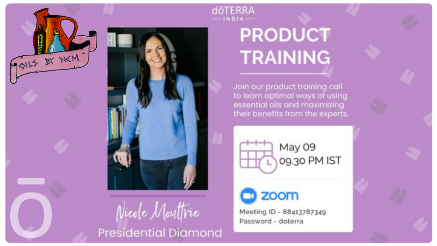 Product Training Call by Nicole Moultrie - Presidential Diamond - Thursday May 9th
Dear, doTERRA India
⛹️‍♀️
Topic – Athletes kit - Oils for active lifestyle and athletes.
💪
Click on this link to join:
bit.ly/doTERRAtraining
👟
#OilsByNem #EssentialOils #cptg #Wellness #OilUp~!