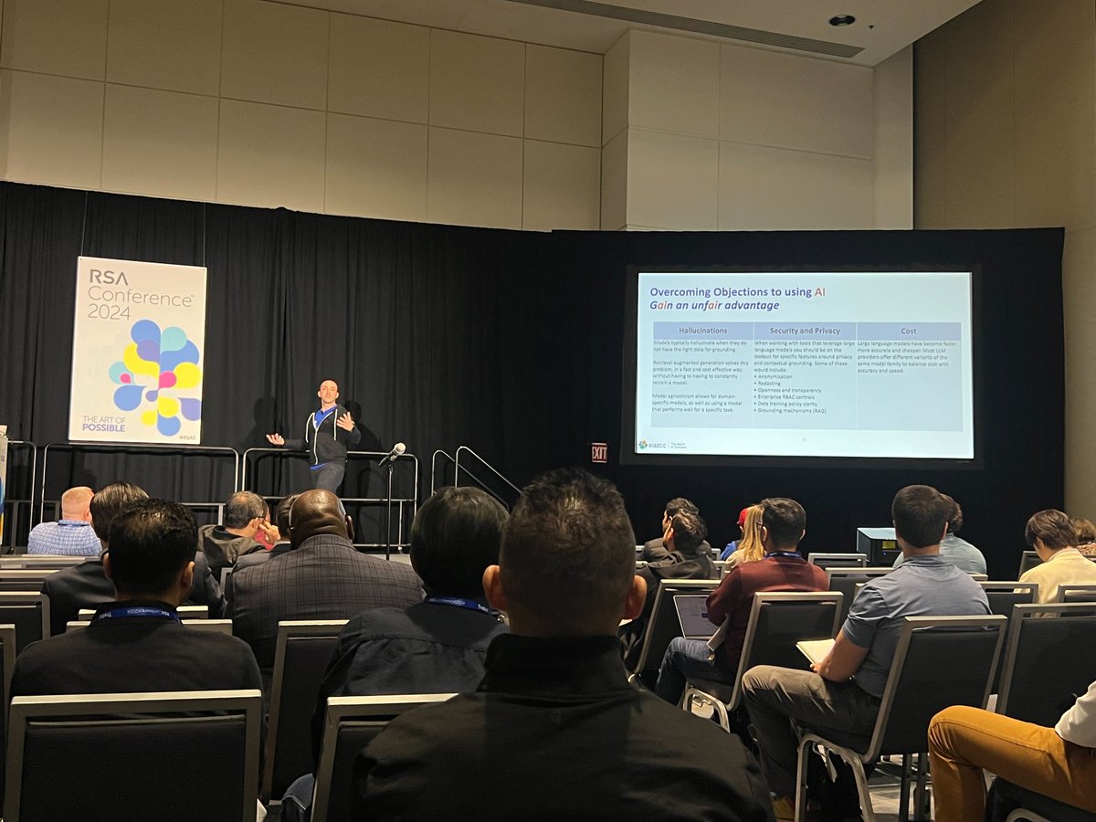 elastic's tweet image. Live from @RSAConference! It&apos;s been a packed two days with demos, lighting talks, and speaking sessions on AI-driven security analytics, Elastic Attack Discovery, open security, and so much more. Check back tomorrow as we wrap up with day 3 highlights. #RSAC #securityanalytics