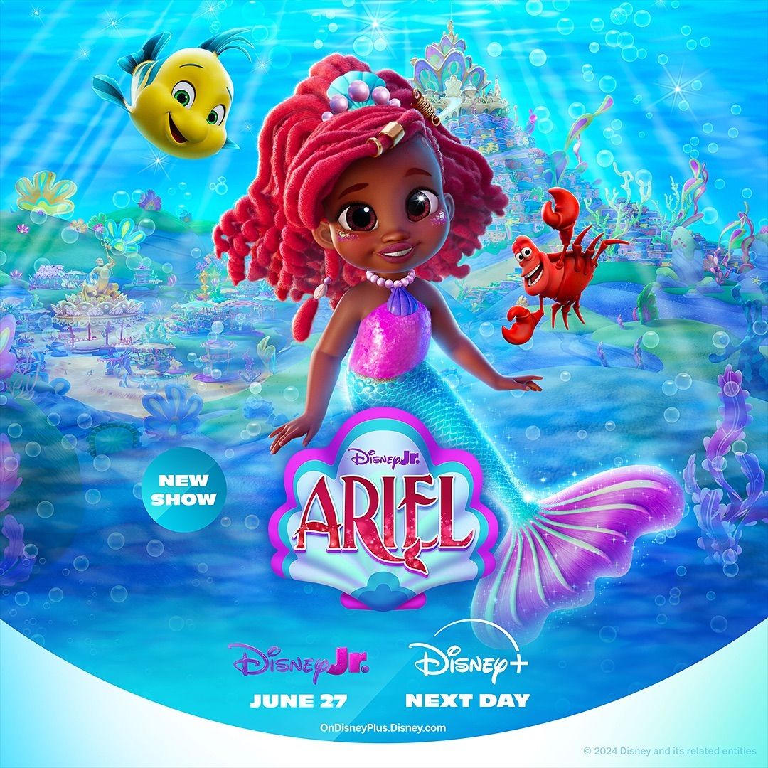 'Disney Jr.'s Ariel' is making a splash on Thursday, June 27 on @DisneyJunior and @DisneyChannel. Swim on over and join Ariel for new songs and new adventures! #DisneyJrAriel