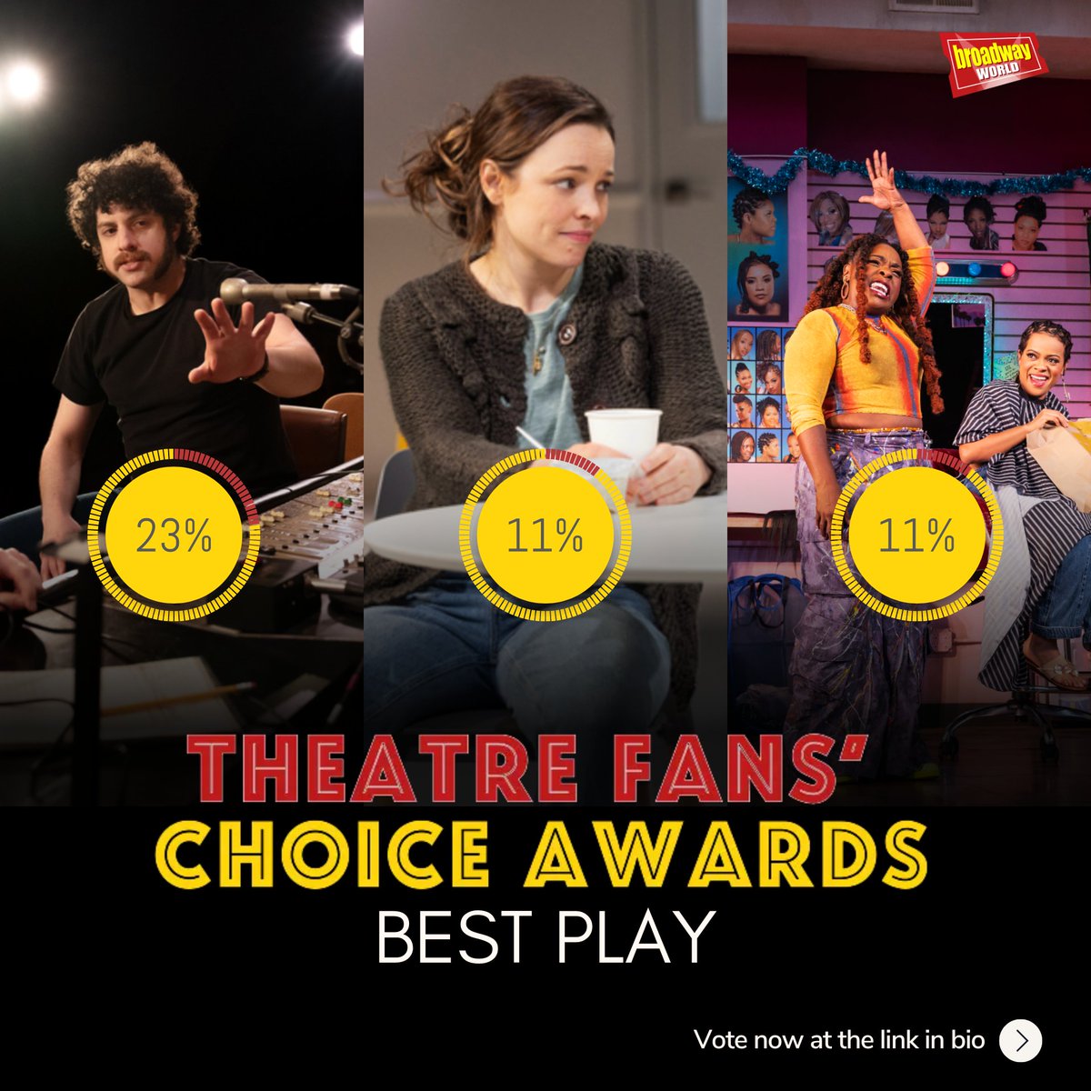 Vote now: bway.world/u2i4a Looking back at a season stacked with new plays, which one stood out most to you? In the Theatre Fans' Choice Awards, YOU get to decide which performers and productions are crowned as the best of the Broadway season. Vote now & comment below!