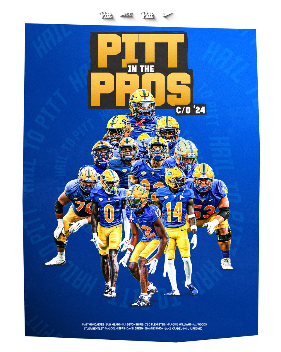 Welcome to the Pros, Rookies ✨ Drafted, signed or invited to mini camps - an exciting new journey now begins! Congrats to Pitt’s Class of 2024 👏 Good luck with your pro careers! 💙 #H2P » @NFL » @CFL