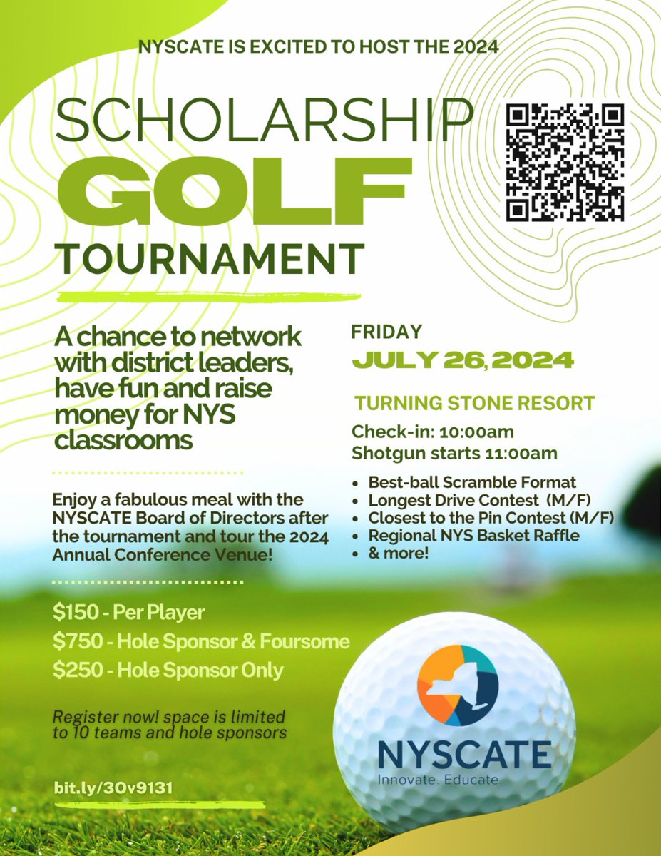 2024 NYSCATE Golf Tournament ONLY A FEW SPOTS REMAIN! nyscate.org