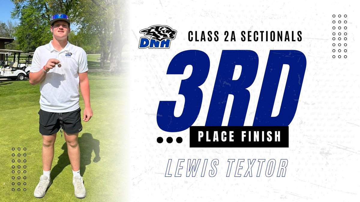 Our DNH Boys Golf Team has advanced to districts with an outstanding season-best score of 335! A special shoutout to Lewis Textor for his incredible performance, finishing 3rd individually with a score of 76! Congratulations Wolverines! 🎉 #rollblue #GrowingTogether
